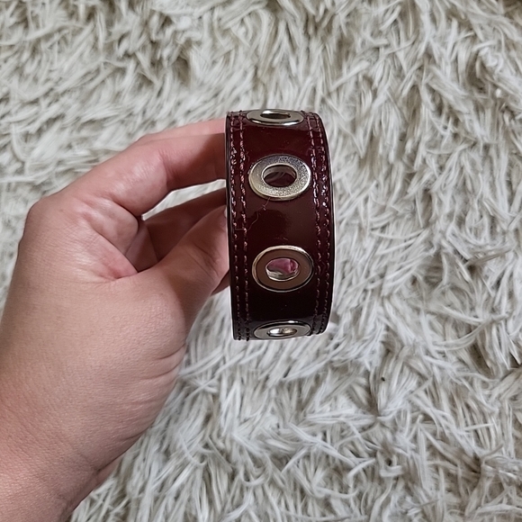 Coach Leather Grommet Bangle Stackable Bracelet - Picture 12 of 12